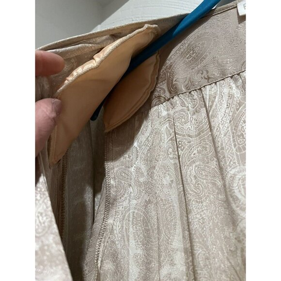 Vintage Frank Young Dress 100% Silk Paisley Long Sleeve 10 Silver Secretarial - Picture 10 of 10